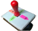 Imagen de mando de tv adaptado para ser activado mediante un joystick